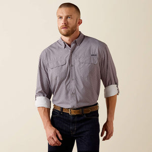 Patterned shirt featuring the Ariat logo.
