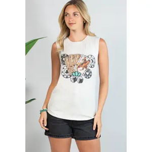 PILAR High Roller Graphic Sleeveless Top