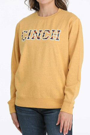 Cinch Ladies Yellow Gold Logo Graphic Sweatshirt