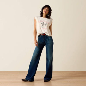 These jeans feature flattering wide legs and present a vintage-meets-modern flair.