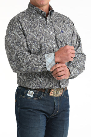 Cinch brand mens long sleeve paisley button op shirt