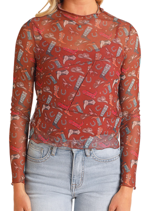 Boot Print Mesh Top