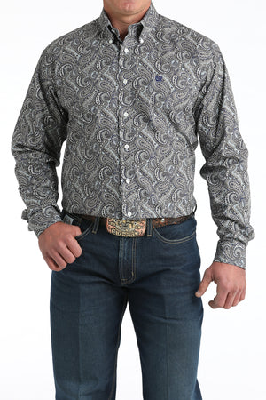 Cinch brand mens long sleeve paisley button op shirt