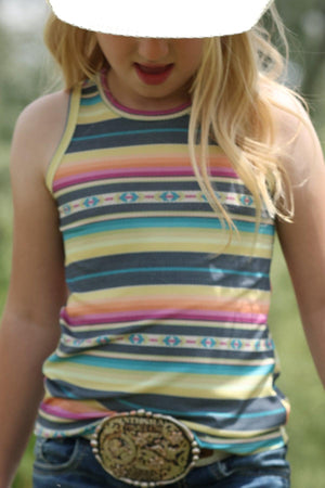 Girl's Multicolor Stripe Tank Top