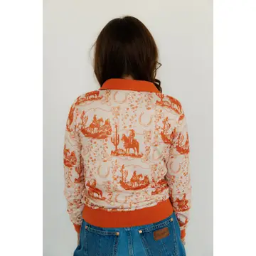 Long Sleeve Vintage Polo With western graphics.