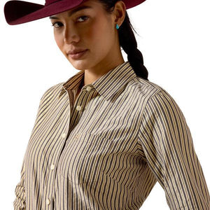 Womens Ariat Kirby Stretch Shirt in Plum Stripe