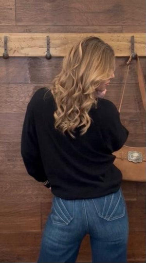 Black long sleeve ribbed top