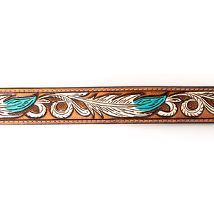 American Darling Feather Tooled Belt