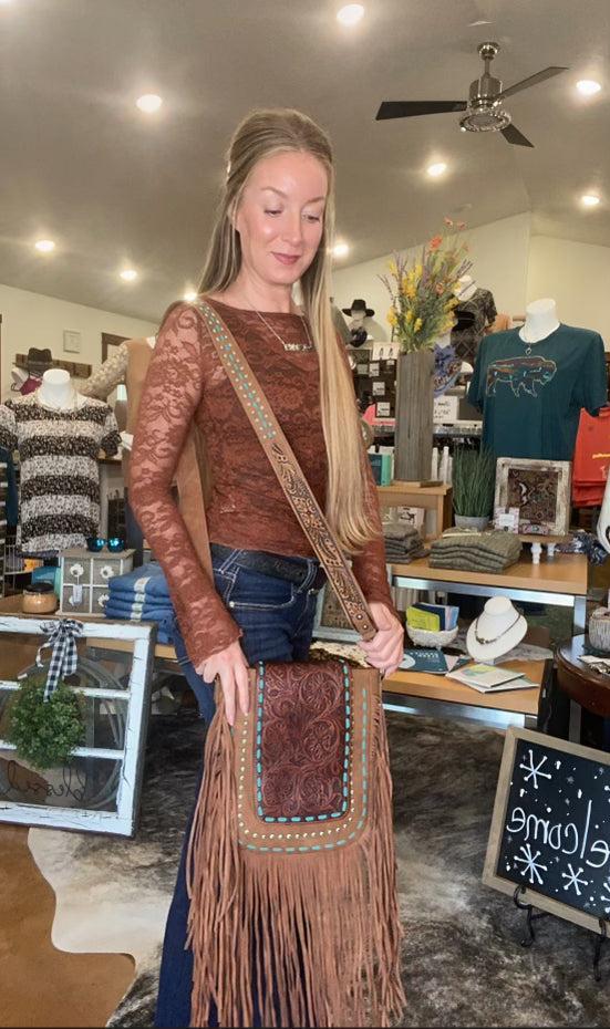 Trinity Ranch Floral Tooled Concealed Carry Crossbody