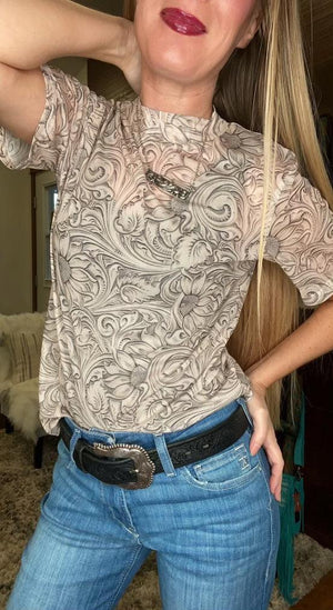 COUNTRY TOOLED MESH TOP