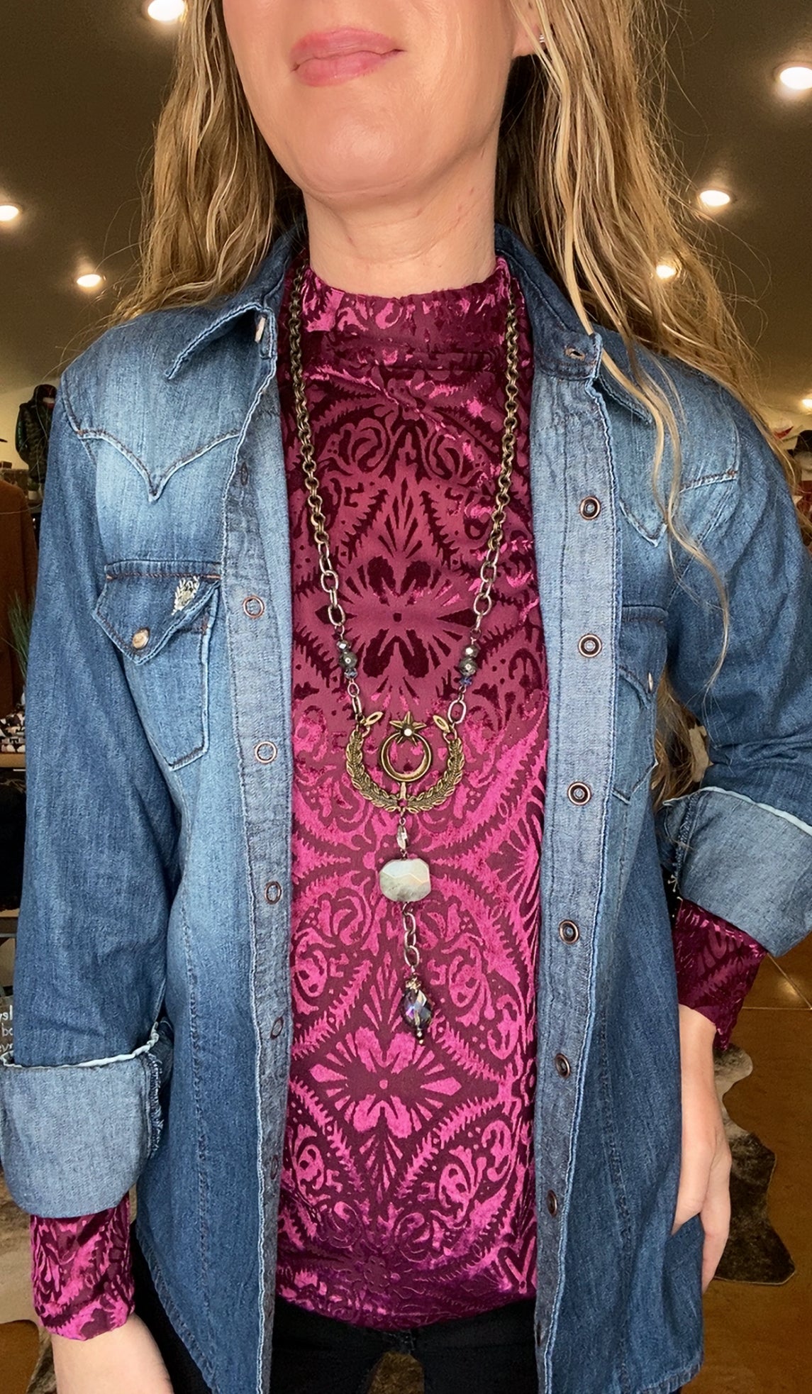 Women's Long Sleeve Denim Shirt