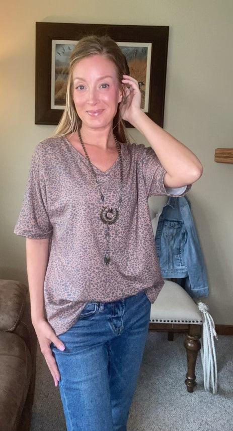 The Animal Print V Neck