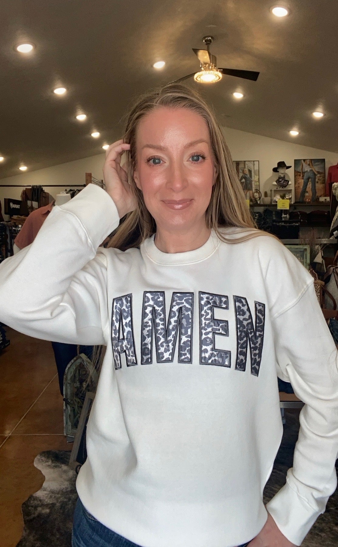 Amen Leopard Applique Sweatshirt