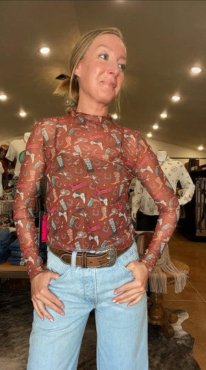 Boot Print Mesh Top