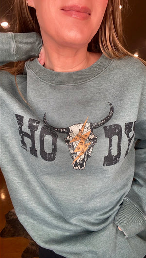 Howdy Oversized Pullover with Studs