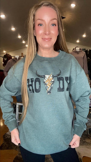 Howdy Oversized Pullover with Studs