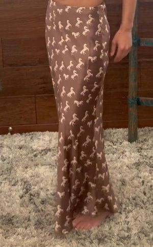Western Horse Print Skirt
