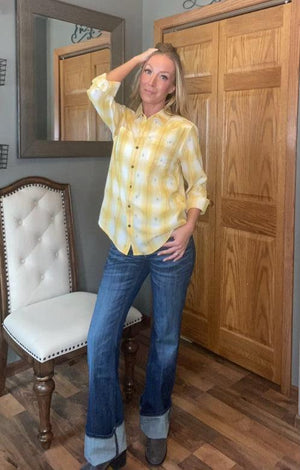 Billie Jean Long Sleeve Cactus Plaid Shirt