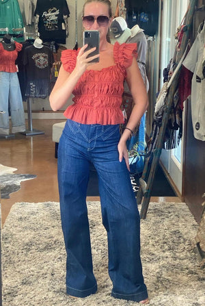 Ruched Peplum Top