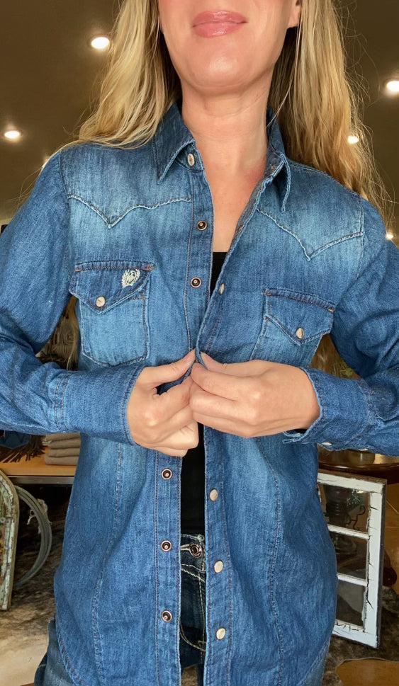 Women's Long Sleeve Denim Shirt