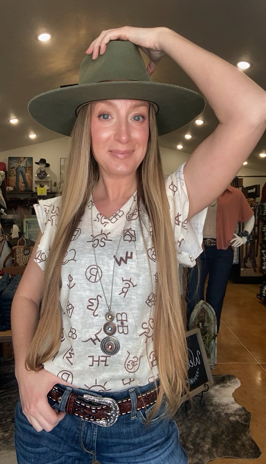 Branded Ruffled Sleeve Blouse