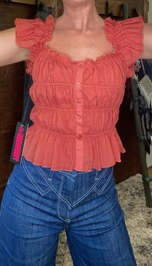 Ruched Peplum Top