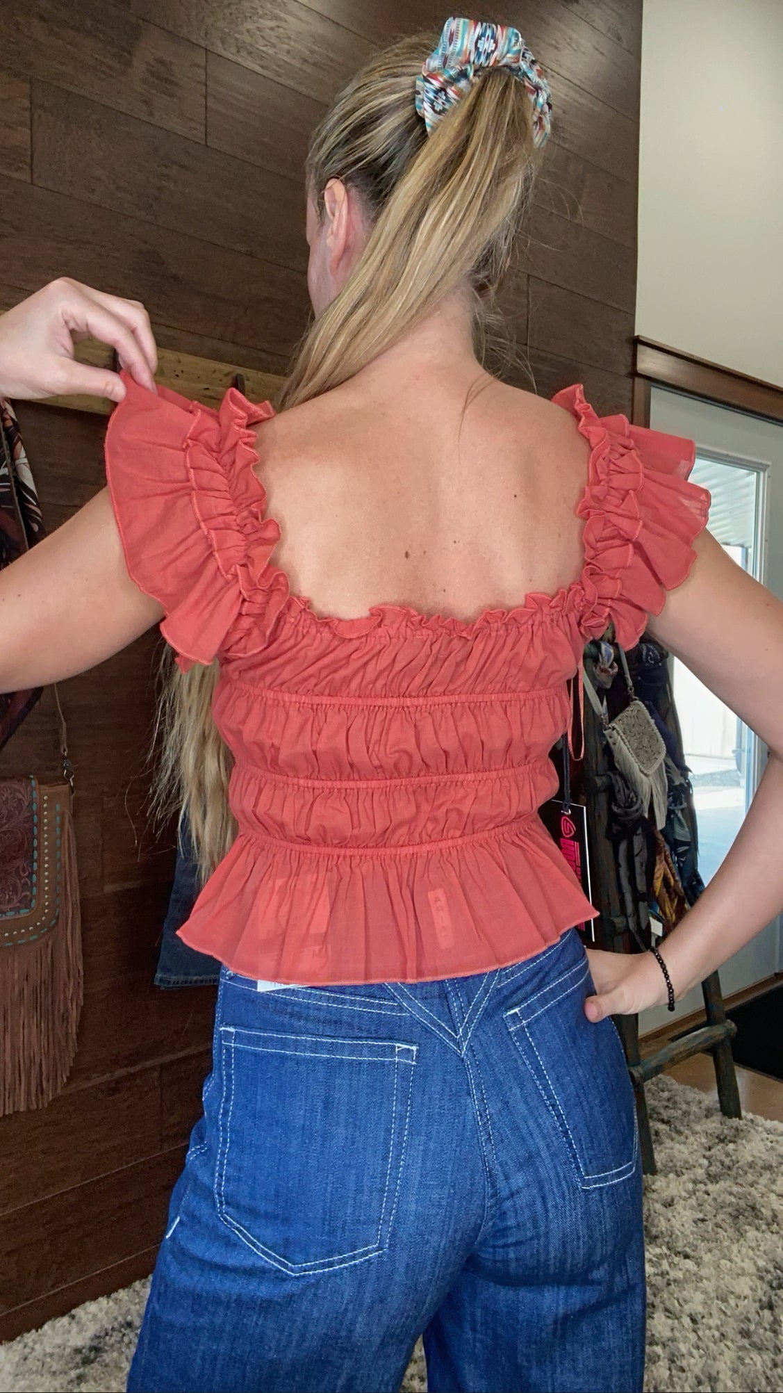 Ruched Peplum Top