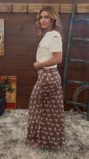 Western Horse Print Skirt