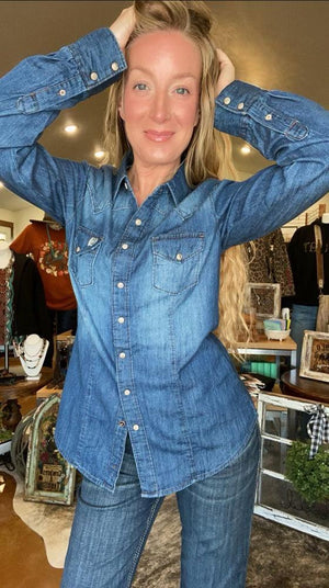 Women's Long Sleeve Denim Shirt