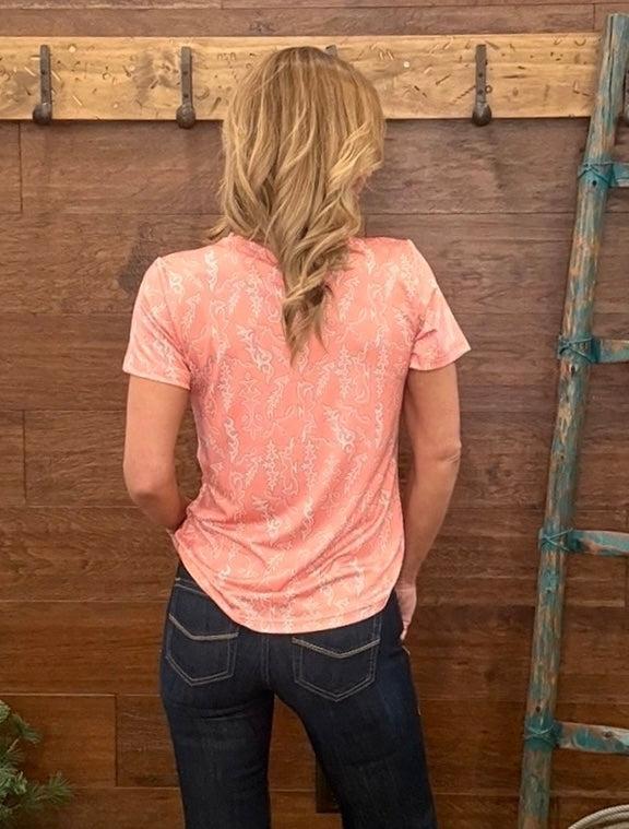  Boot Stitch Print Performance Tee 