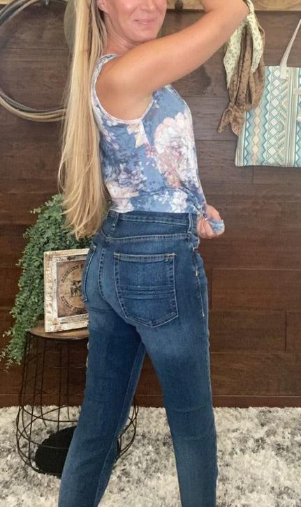 Korie Floral Print Burnout Sleeveless Top