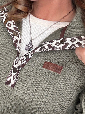 Cinch Women’s Olive Fleece Pullover