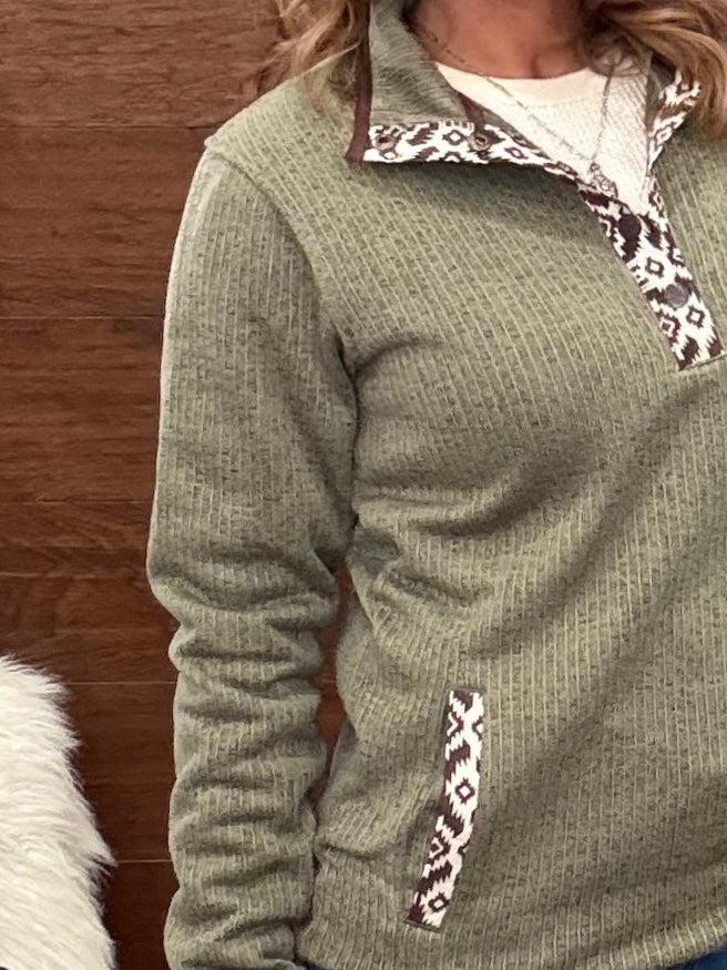 Cinch Women’s Olive Fleece Pullover
