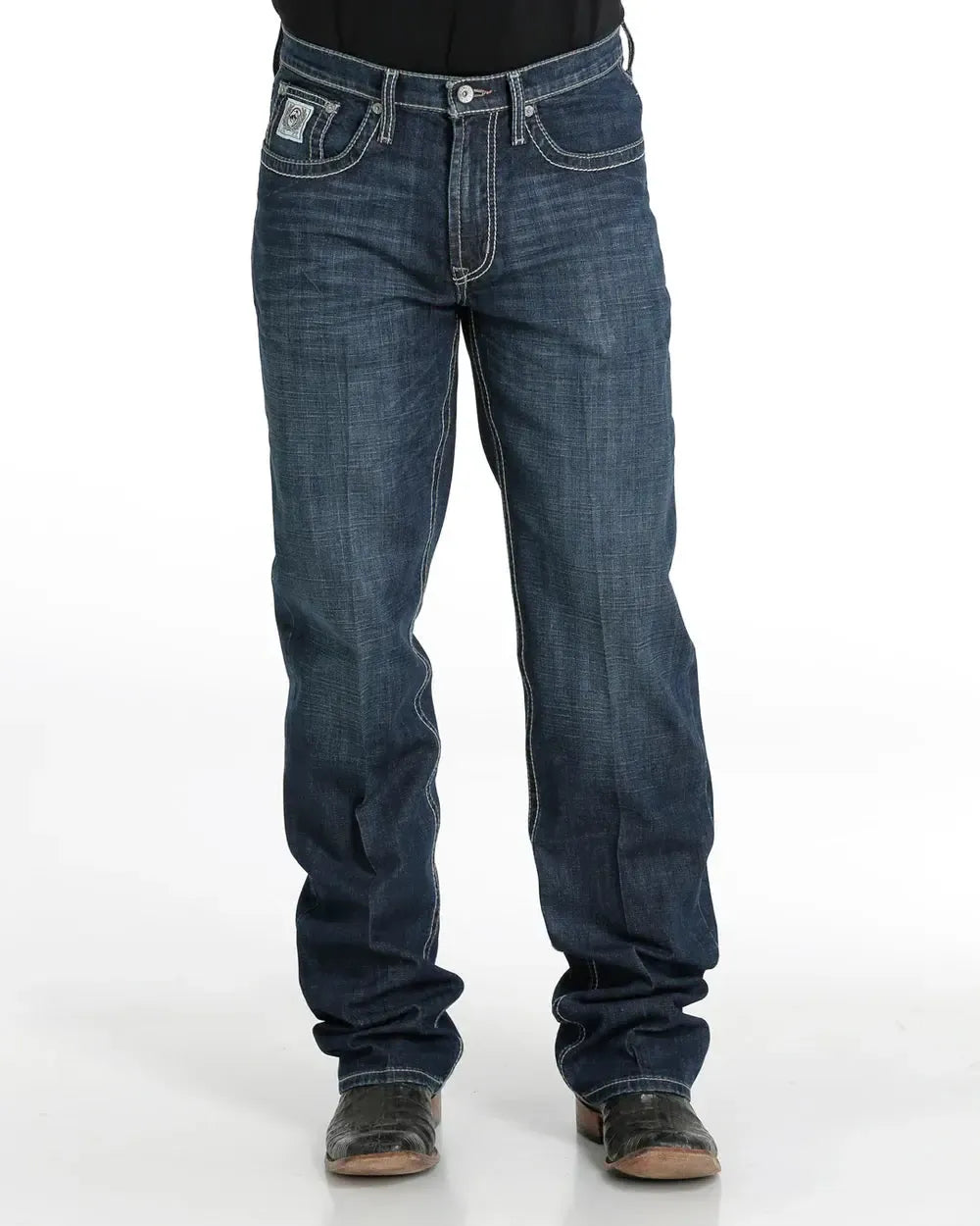 Blue jeans on a white background