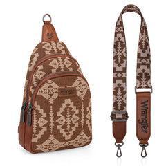 Wrangler Southwestern Print Small Canvas Sling Bag