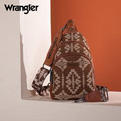 Wrangler Southwestern Print Small Canvas Sling Bag