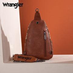 Wrangler Southwestern Print Small Canvas Sling Bag