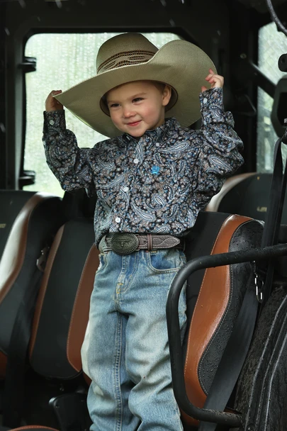 Cinch Toddler Boys' Paisley Print Long Sleeve Button-Down Western Shirt