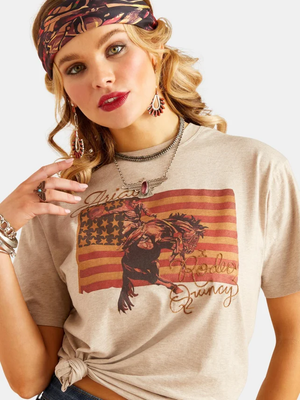 ARIAT Womens Flag Rodeo Quincy Tee