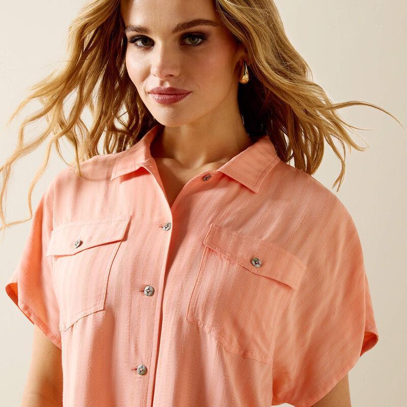 PEACH SHORT SLEEVE BLOUSE