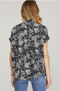 CASSIE DROP SHOULDER PRINTED TOP