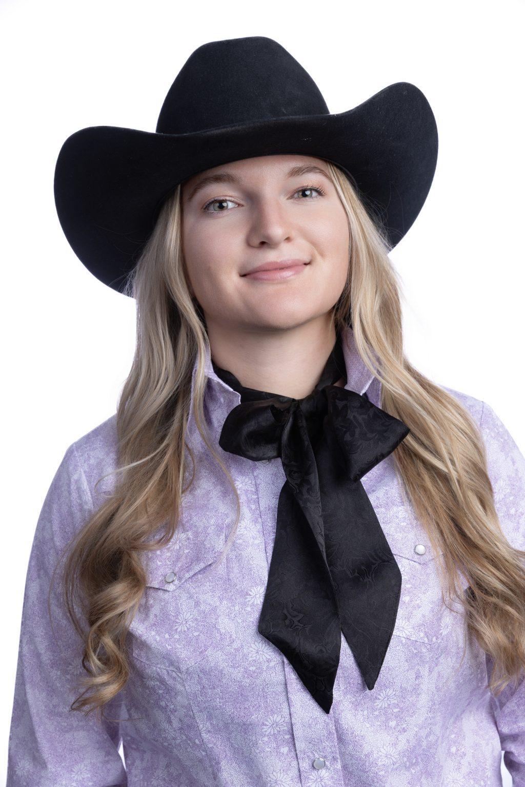 Black patterned silk scarf