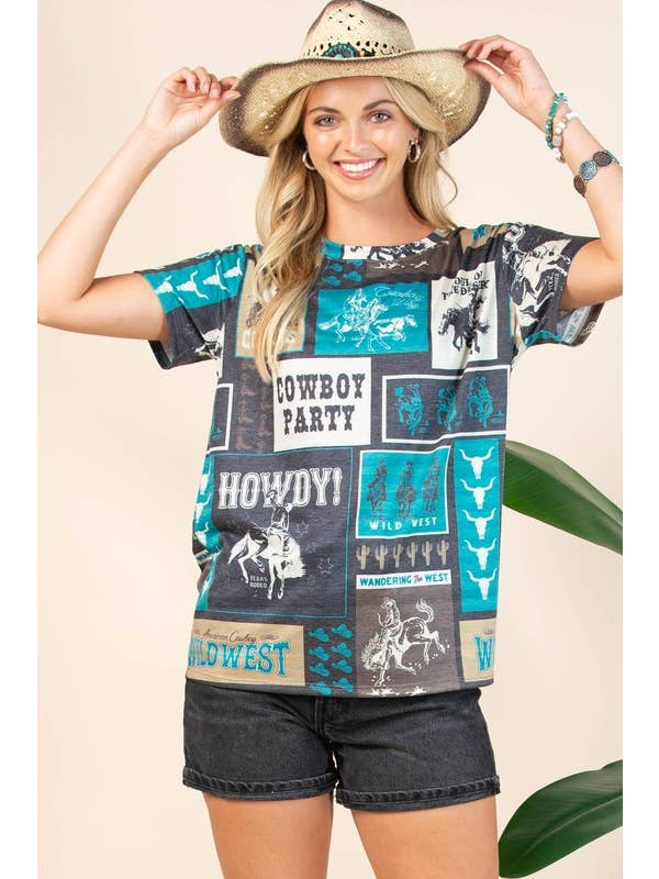 PENNY Western Rodeo Print T-Shirt