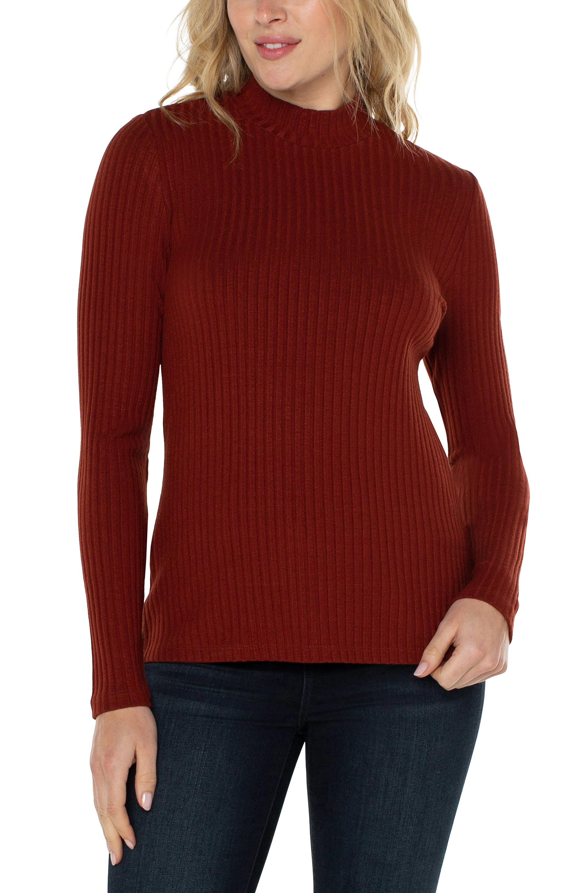 Liverpool Long Sleeve Mock Neck Top