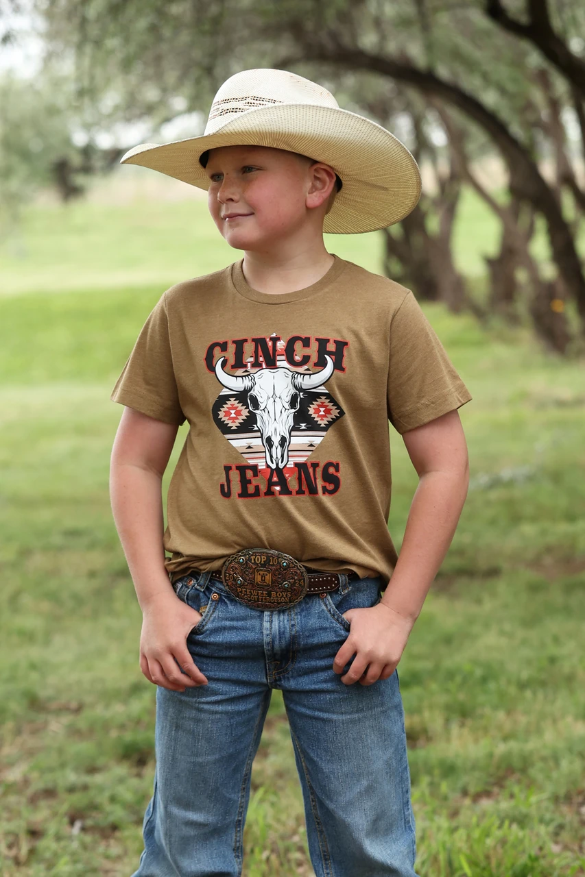 Cinch Boy's Brown Steerhead Tee Cinch Boy's Brown Steerhead Tee