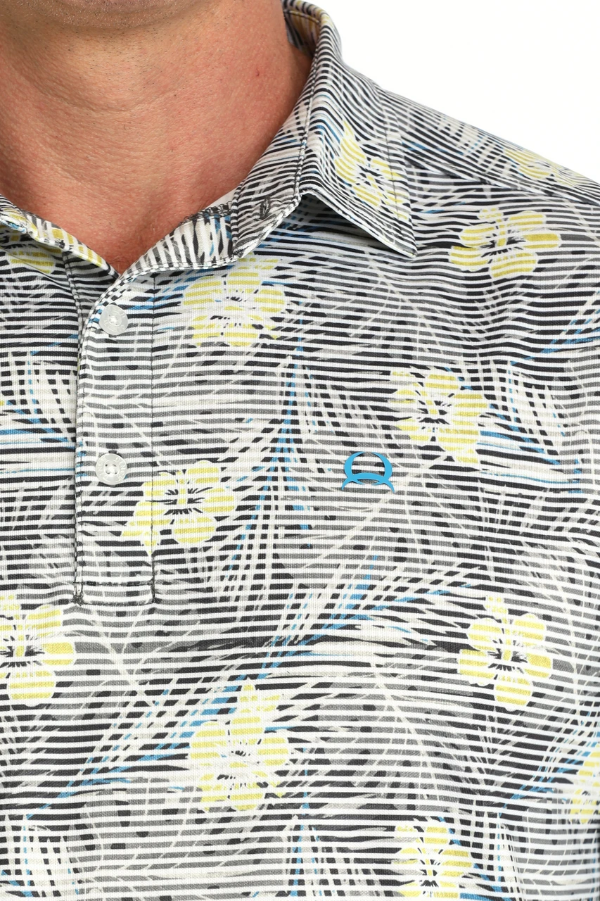 Cinch Men's Arena Flex Hawaiian Print Polo