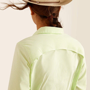 WOMEN'S VentTEK Stretch Shirt-Lime Stripe