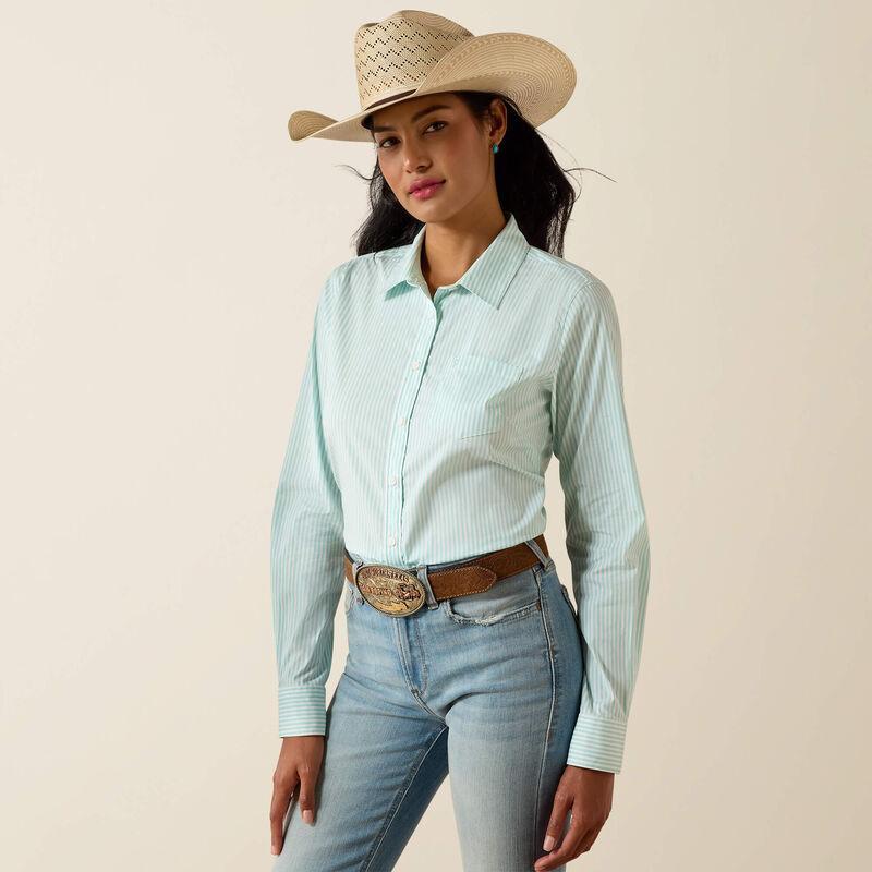Light mint striped long sleeve button down shirt