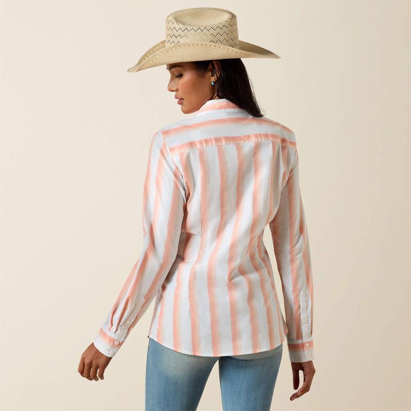Ariat long sleeve button down in peach stripe
