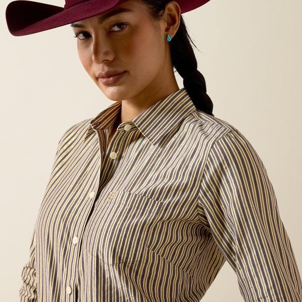 Womens Ariat Kirby Stretch Shirt in Plum Stripe